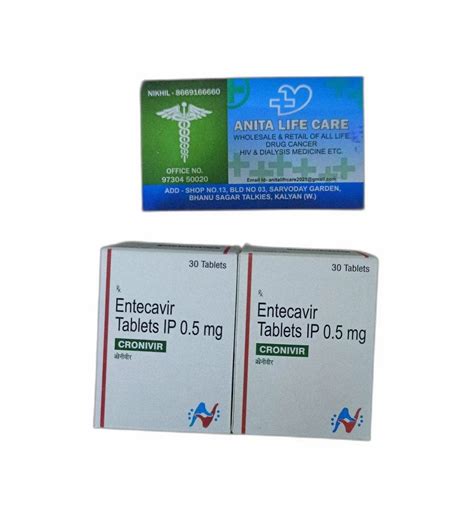 Cronivir Entecavir 05 Mg Tablets 30 Tab Botl At Rs 900bottle In