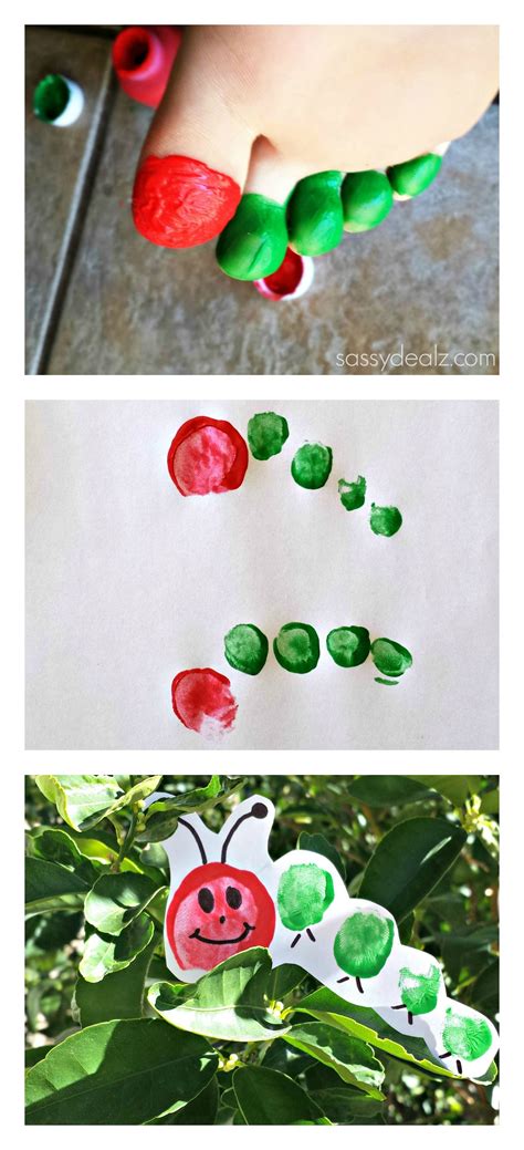The Very Hungry Caterpillar Toe Print Craft For Kids