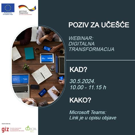 POZIV ZA UČEŠĆE WEBINAR DIGITALNA TRANSFORMACIJA