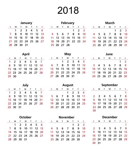 Printable Weekly Calendar Template 2018 Word