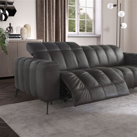 Natuzzi Editions Portento Leather And Fabric Sofa Collection Sofa