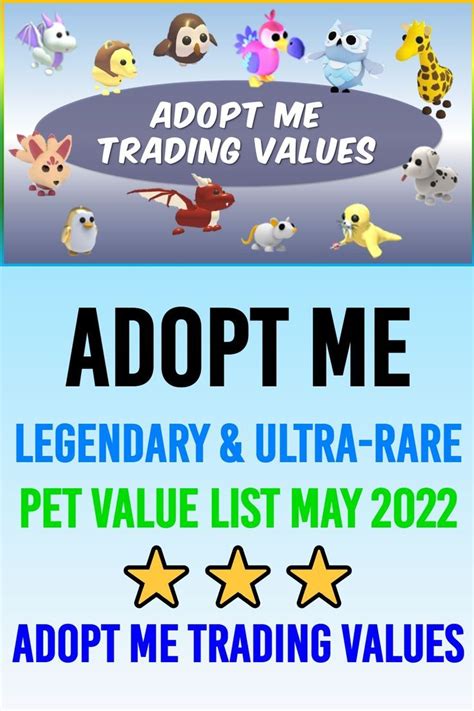 Adopt Me Legendary And Ultra Rare Pet Value List May 2022 ⭐adopt Me