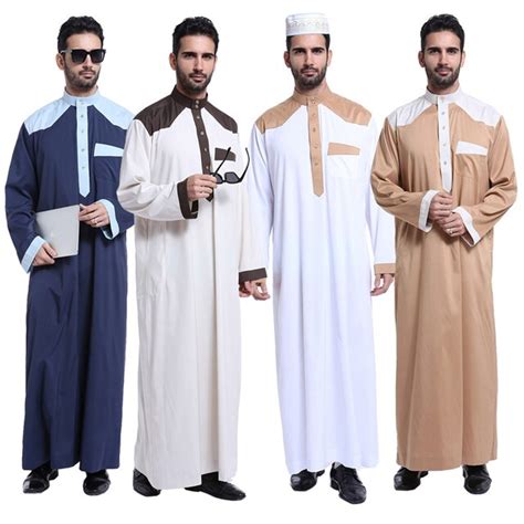 Moda Ropa Hombres Musulmanes Albornoces Manga Larga árabe Dubai India