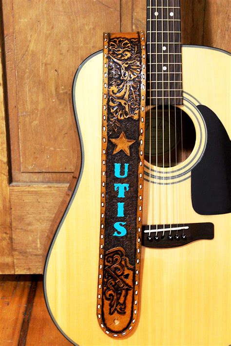 Buy Hand Made Hand Tooled And Painted Custom Western Leather Guitar