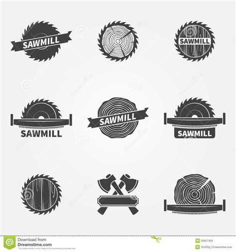 sawmill logo  label stock vector image