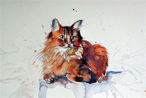 Cat Painting Cat Resting от Kovacs Anna Brigitta Cat Body Cats