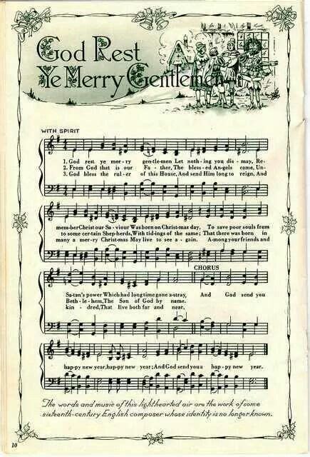 Music Sheet Printable God Rest Ye Merry Gentlemen With Images