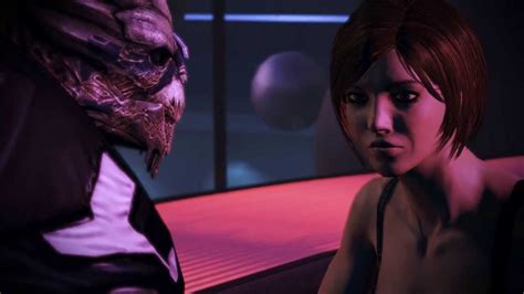 Mass Effect Half Naked Femshep Giving Garrus Some Tips With The