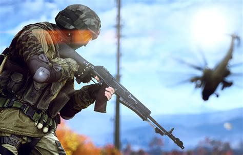 Обои оружие солдат вертолет экипировка российский Battlefield 4