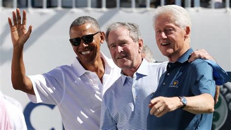 Obama Bush And Clinton Appear Together At Presidents Cup Cnn Politics