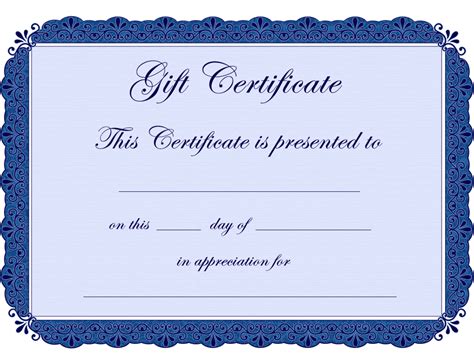 Blank Printable Certificates Clipart Best Free Gift Certificate