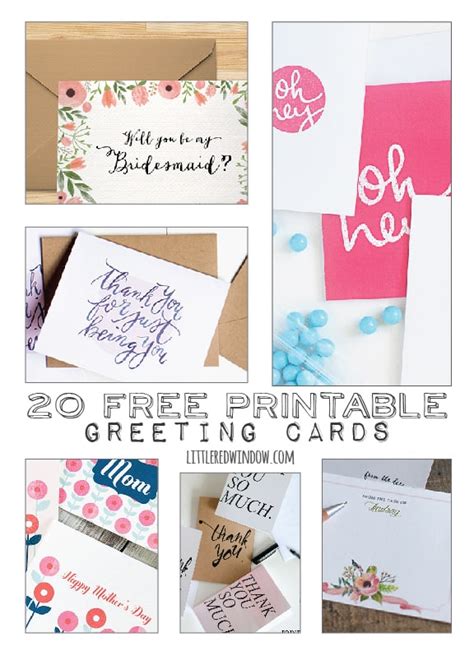 Pick a beautiful printable card template. 20 Free Printable Greeting Cards - Little Red Window