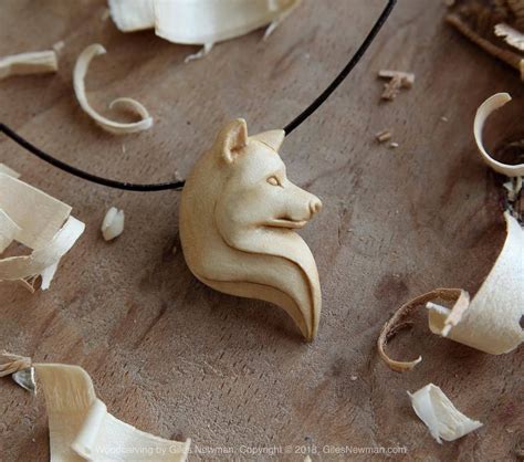 A New White Wolf Pendant Carved From Sycamore Wood This Little One