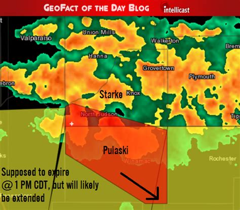 Geofact Of The Day Cancelled Tornado Warning Pulaski And Starke
