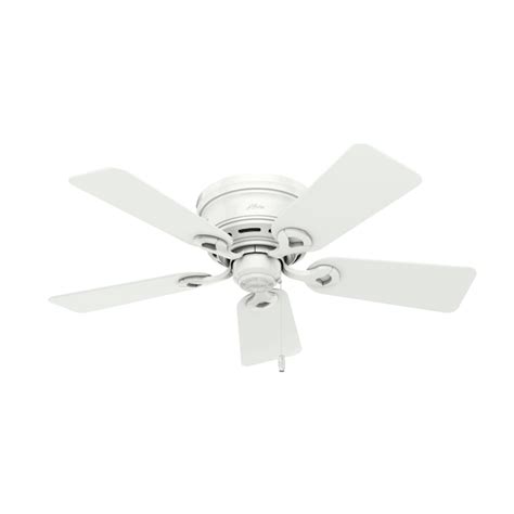 Hunter Conroy 42 In Snow White Indoor Flush Mount Ceiling Fan With