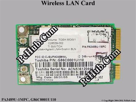 Minipci Express 80211abg Wireless Lan Card Pa3489u 1mpc