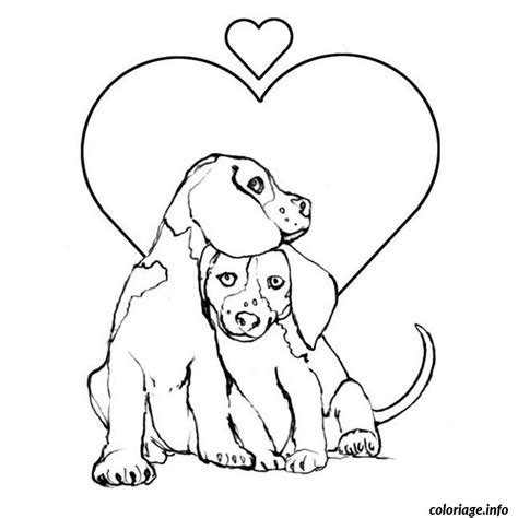 Coloriage chien et chiot  JeColorie.com