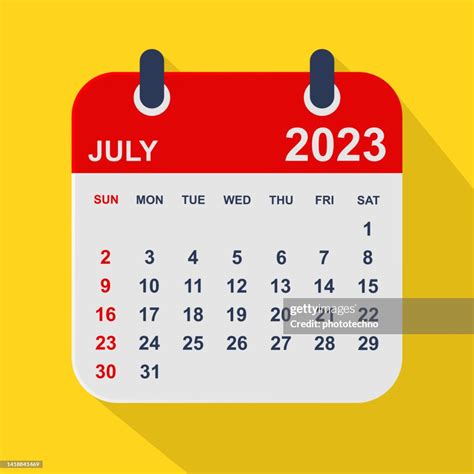 July 2023 Calendar Leaf Week Starts On Sunday Business Vector