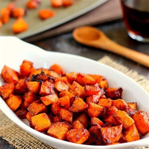 Roasted Maple Cinnamon Sweet Potatoes Pumpkin N Spice