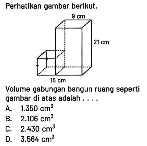 Perhatikan Gambar Berikut Volume Gabungan Bangun Ruang S