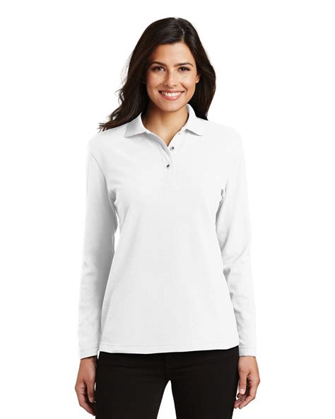 Get Port Authority L500ls Ladies Long Sleeve Silk Touch Polo