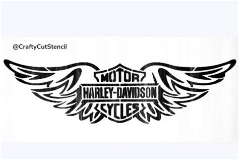 Harley Angel Wings Logo Stencil Durable Reusable X Inch Free