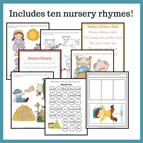 Printable Nursery Rhyme Activities Bundle For Preschool