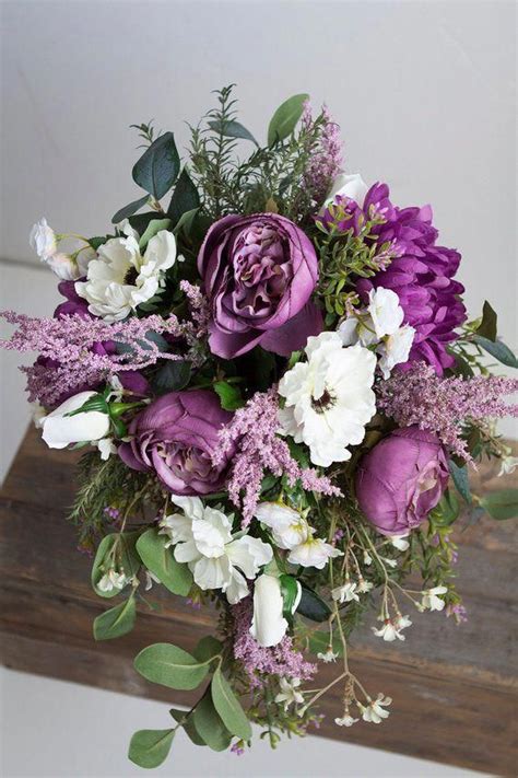 plum bridal bouquet eggplant wedding bouquet silk bouquet bridal bouquet cascade b… flower