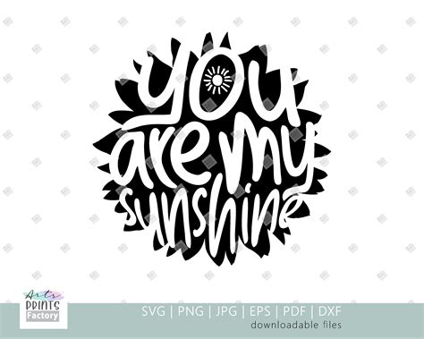 You Are My Sunshine Svg Digital Download Files For Silhouette And