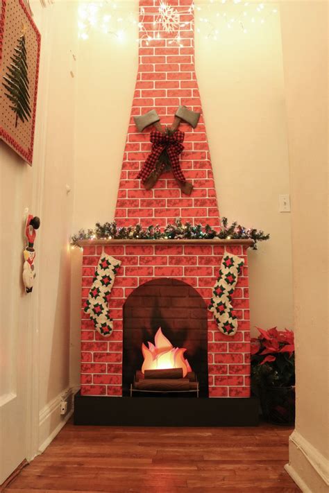 Dollar Store Vintage Christmas Fireplace Diy Crafty Lumberjacks