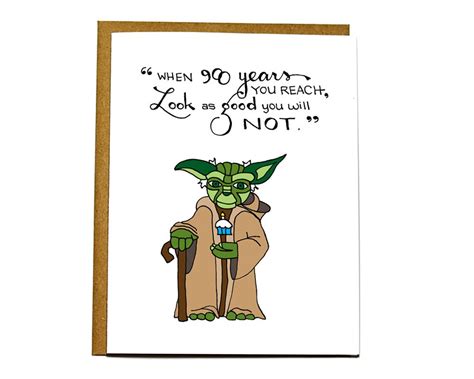 Carte D Anniversaire De Star Wars Yoda Joyeux Anniversaire Etsy