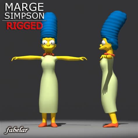 Marge Simpson Rigged 3d Model Rigged Max