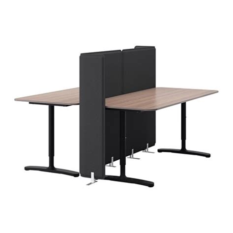 Küche & haushalt eckschreibtisch ikea schreibtisch: BEKANT Schreibtisch mit Abschirmung - grau/schwarz - IKEA