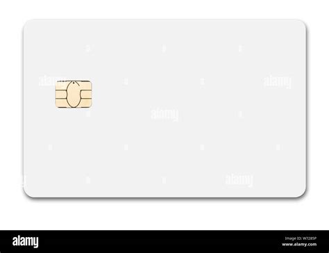 White Credit Card Isolated Path Type Mc Front New Chip Design Stock