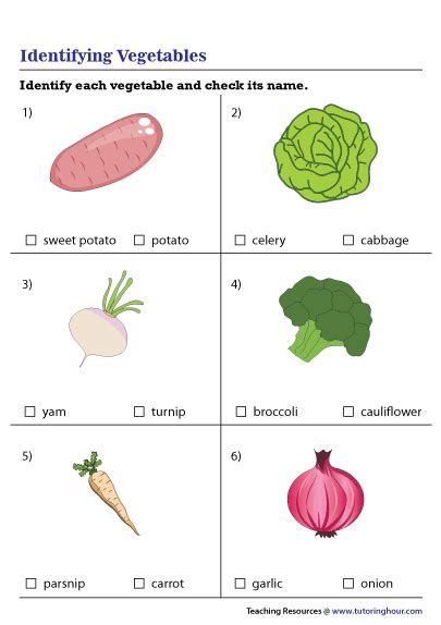 Identifying Fruits And Vegetables