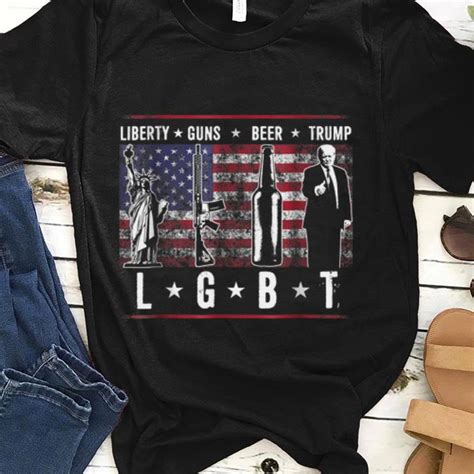Awesome Liberty Guns Beer Trump Lgbt Parody Shirt Hoodie