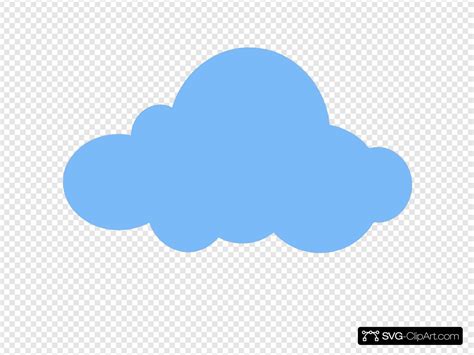 Cloud SVG Clip Art, icon blue cartoon cloud outline Transparent PNG