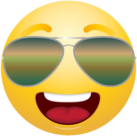 smiley face emoji with sunglasses