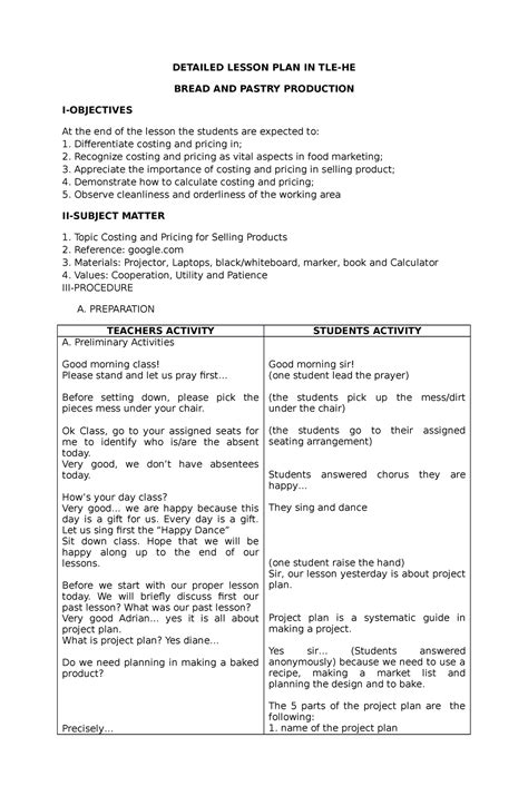 Detailed Lesson Plan In Epp Detailed Lesson Plan In Epp Tle Home Hot