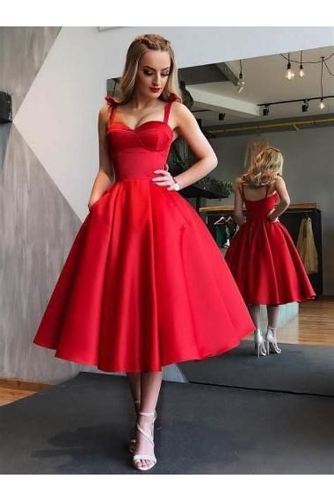 A Line Red Prom Dress Homecoming Dresses Graduation Party Dresses 701077