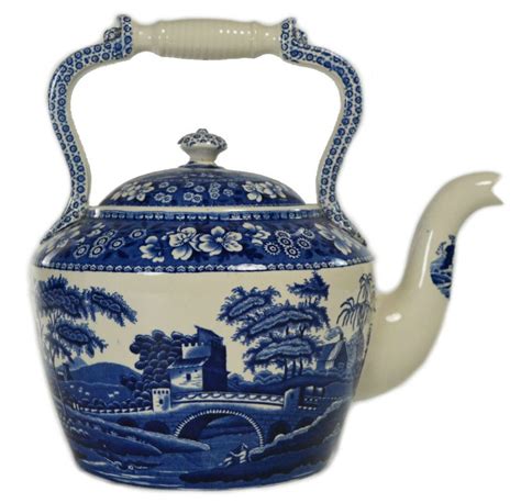 Massive Blue And White Tower Teapot By Spode Vintage English Tea