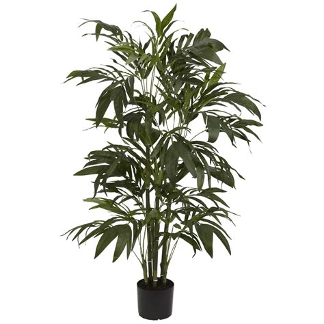 4 Green Bamboo Palm Artificial Silk Tree Nearly Natural