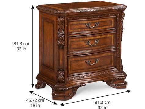 Art Furniture 143148 2606 Bedroom Old World Wood Top Bedside Chest