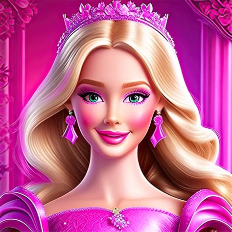 premium ai image princess barbie pink with tiara and dress