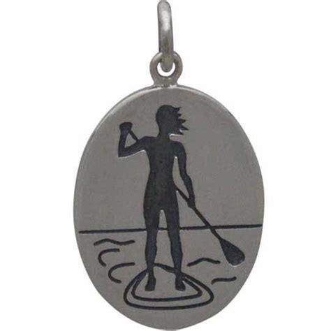 Sterling Silver Stand Up Paddle Paddle Girl Paddleboard Etsy