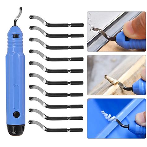 Meterk Metal Deburring Tool Kit Deburring Cutters Set Burr Remover Hand