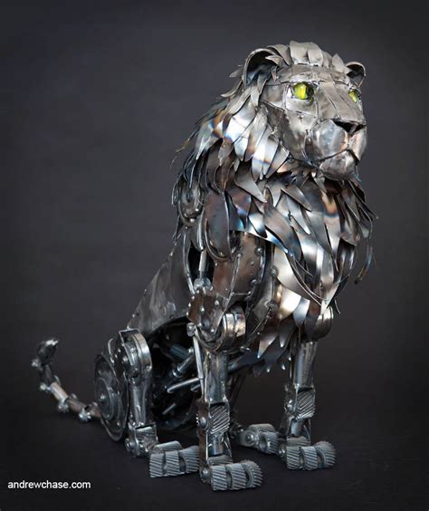 Andrew Chase Mechanical Articulated Lion Sculpture