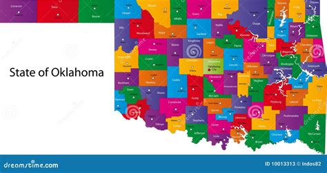 Oklahoma Counties Map Royalty Free Stock Image