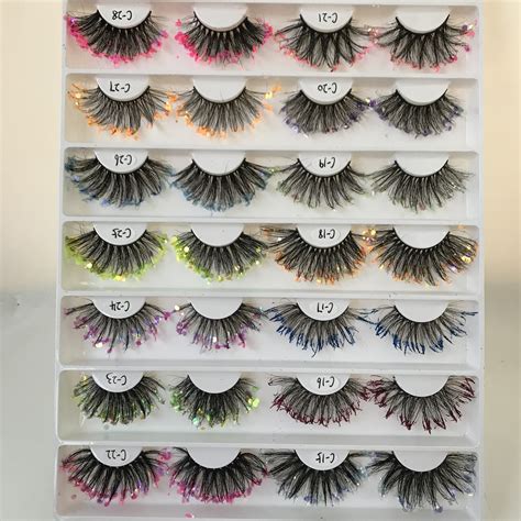 Customize Full Strip Bling Butterflies Natural Mink Lashes Glitter