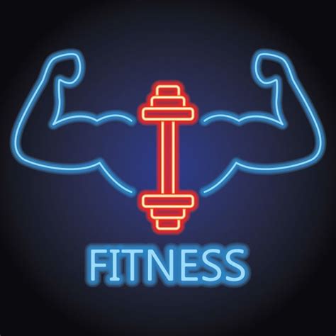 Gym Logo Fitness Vector Png Images Fitness Gym Center Logo With Neon